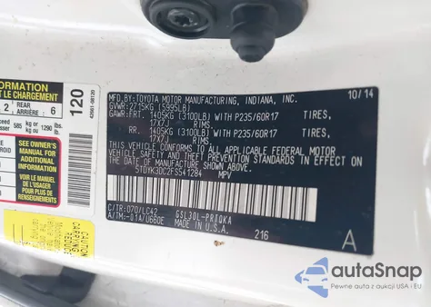 2015 Toyota Sienna Xle 8 Passenger from USA, damaged, VIN 5TDYK3DC2FS541284